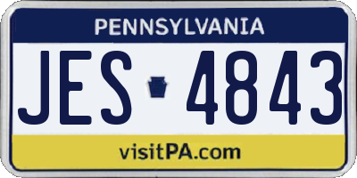 PA license plate JES4843