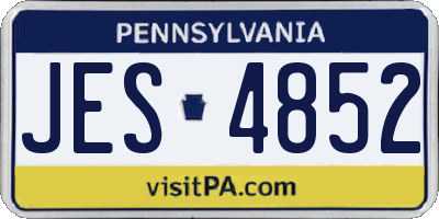 PA license plate JES4852