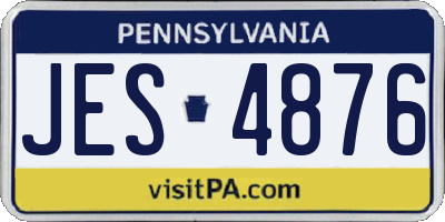 PA license plate JES4876