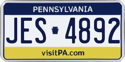 PA license plate JES4892