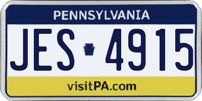 PA license plate JES4915