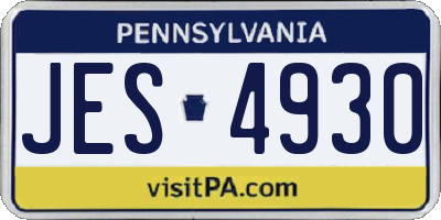 PA license plate JES4930