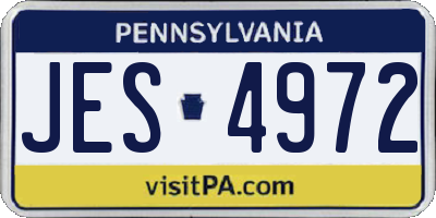 PA license plate JES4972