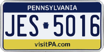 PA license plate JES5016