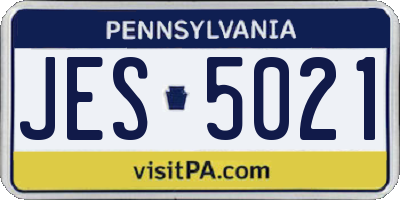 PA license plate JES5021