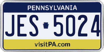 PA license plate JES5024