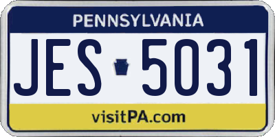 PA license plate JES5031