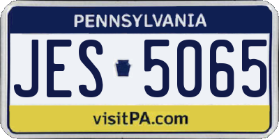 PA license plate JES5065