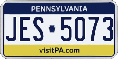 PA license plate JES5073