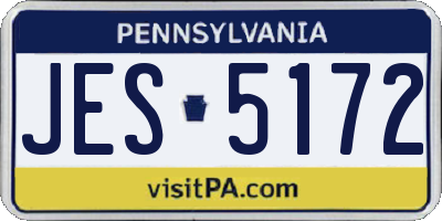 PA license plate JES5172