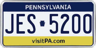 PA license plate JES5200