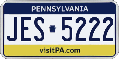 PA license plate JES5222