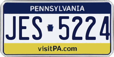 PA license plate JES5224