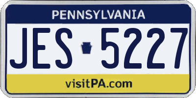 PA license plate JES5227
