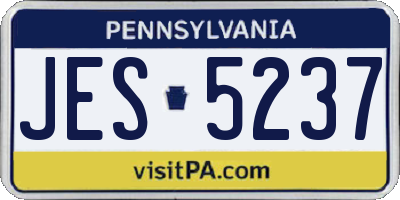 PA license plate JES5237