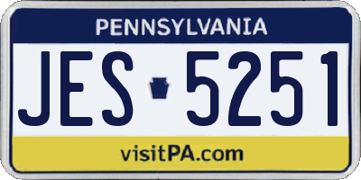 PA license plate JES5251