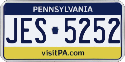 PA license plate JES5252