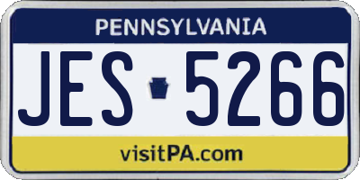 PA license plate JES5266