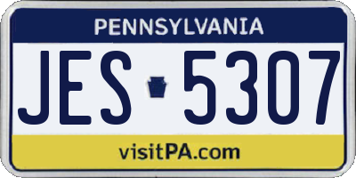 PA license plate JES5307