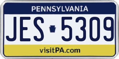 PA license plate JES5309