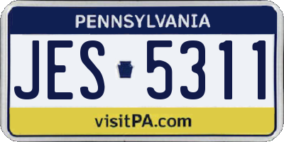 PA license plate JES5311