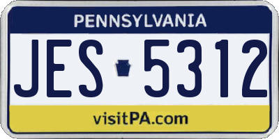 PA license plate JES5312