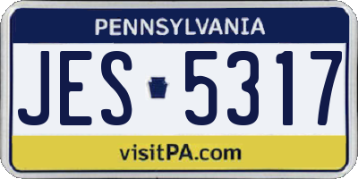 PA license plate JES5317