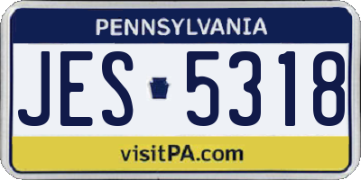 PA license plate JES5318