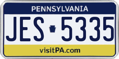 PA license plate JES5335