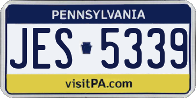 PA license plate JES5339