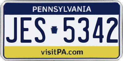 PA license plate JES5342