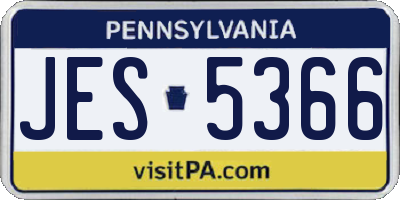 PA license plate JES5366
