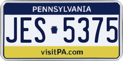 PA license plate JES5375