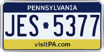 PA license plate JES5377