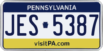 PA license plate JES5387