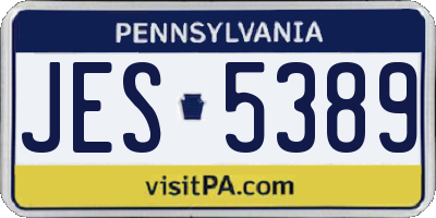 PA license plate JES5389