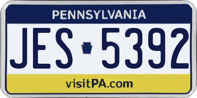 PA license plate JES5392
