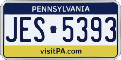 PA license plate JES5393