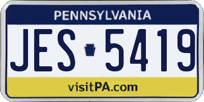 PA license plate JES5419