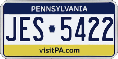 PA license plate JES5422