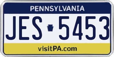 PA license plate JES5453