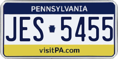 PA license plate JES5455