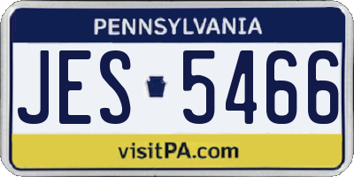 PA license plate JES5466