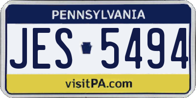 PA license plate JES5494