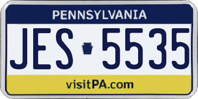 PA license plate JES5535