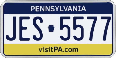 PA license plate JES5577