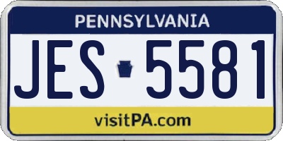 PA license plate JES5581