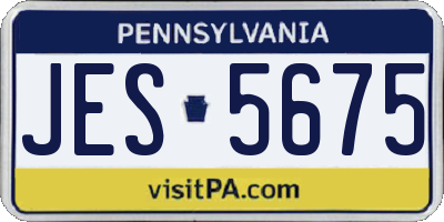 PA license plate JES5675