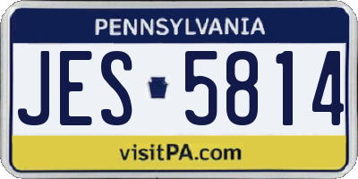 PA license plate JES5814