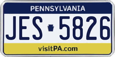 PA license plate JES5826